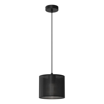 Ljuskrona med upphängningsrem LOFT SHADE 1xE27/60W/230V diameter 18 cm svart
