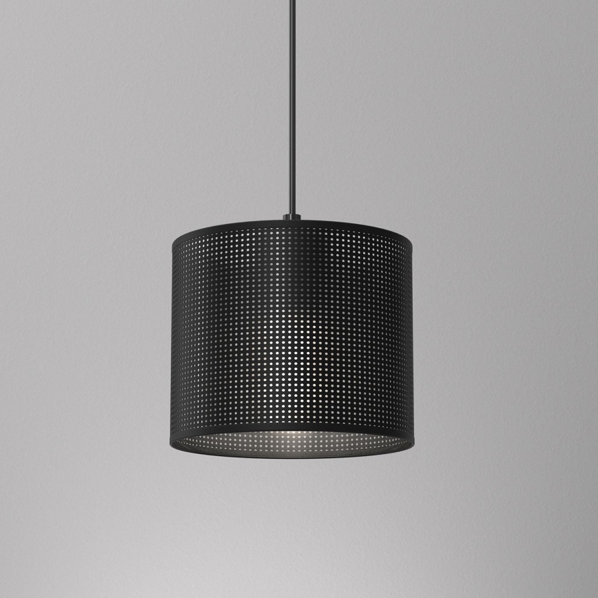 Ljuskrona med upphängningsrem LOFT SHADE 1xE27/60W/230V diameter 18 cm svart