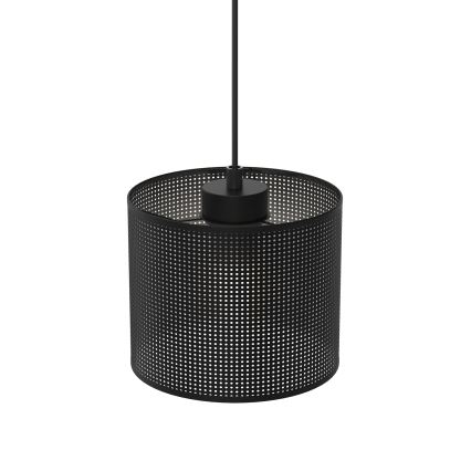 Ljuskrona med upphängningsrem LOFT SHADE 1xE27/60W/230V diameter 18 cm svart