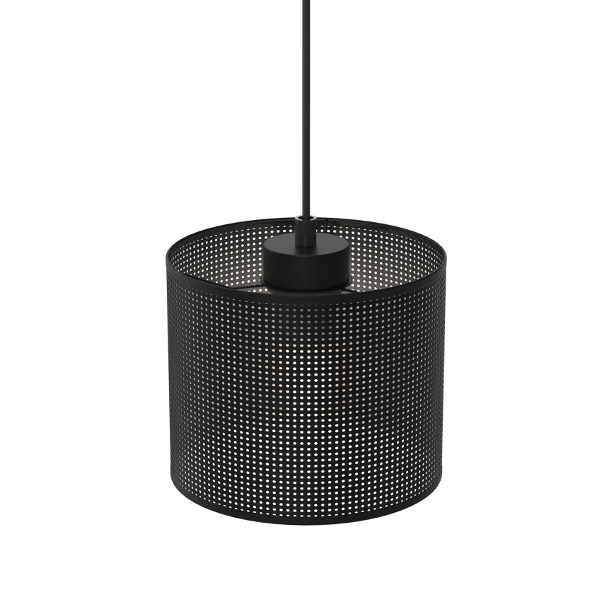 Ljuskrona med upphängningsrem LOFT SHADE 1xE27/60W/230V diameter 18 cm svart