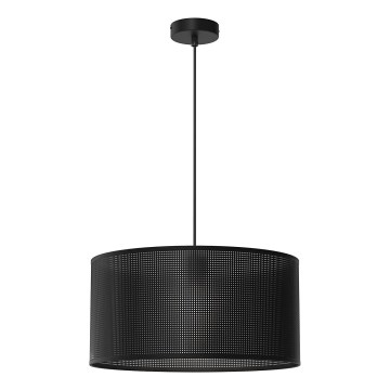 Ljuskrona med upphängningsrem LOFT SHADE 1xE27/60W/230V diameter 40 cm svart
