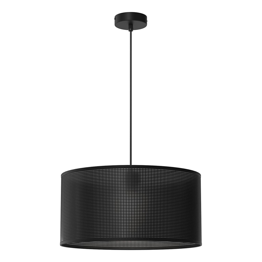 Ljuskrona med upphängningsrem LOFT SHADE 1xE27/60W/230V diameter 40 cm svart