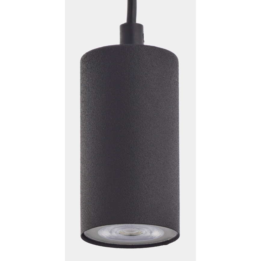 Ljusskrona med upphängningsrem  LOGAN BLACK 1xGU10/10W/230V