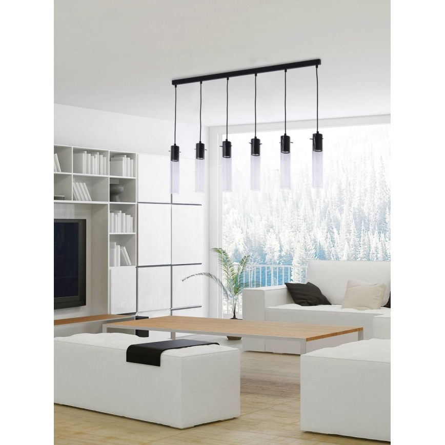 Ljusskrona med upphängningsrem  LOOK GRAPHITE 6xGU10/10W/230V