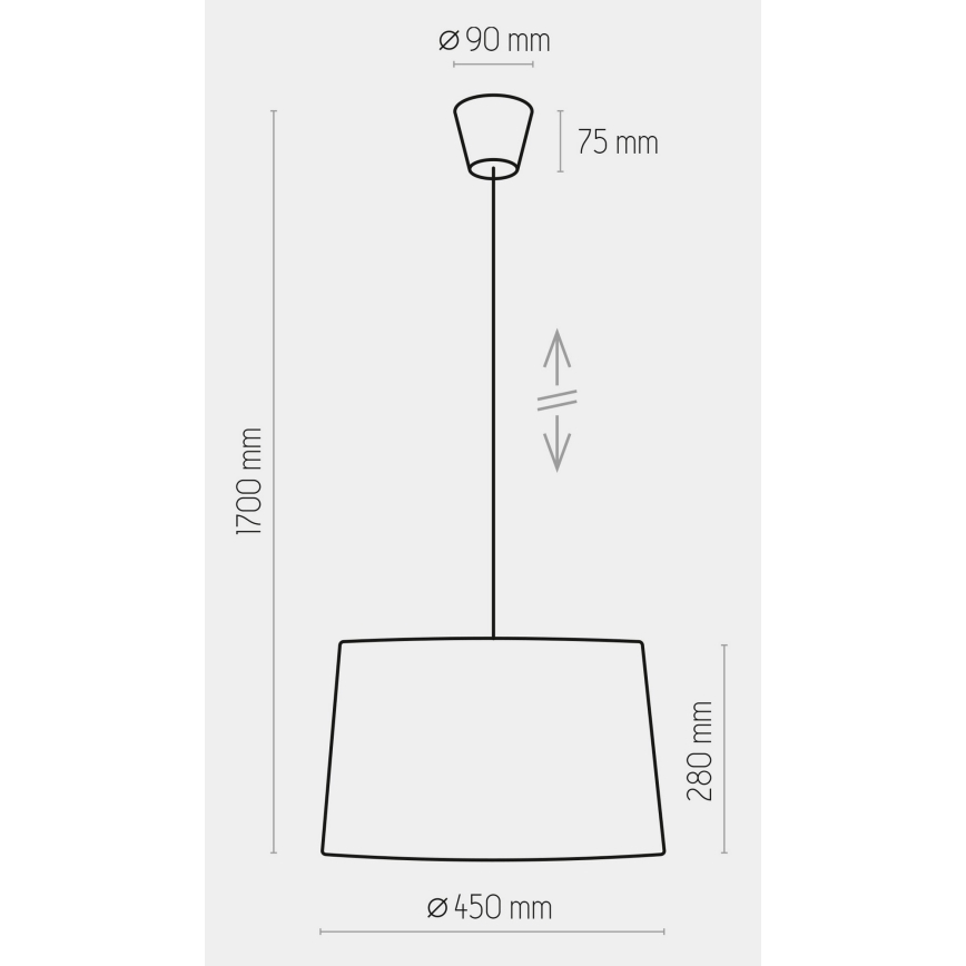Ljusskrona med upphängningsrem  MAJA 1xE27/25W/230V vit 
