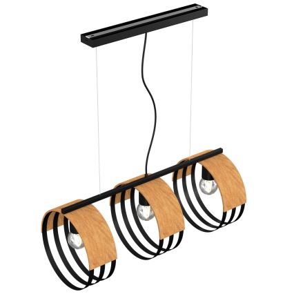 Ljuskrona med upphängningsrem MALM 3xE27/60W/230V