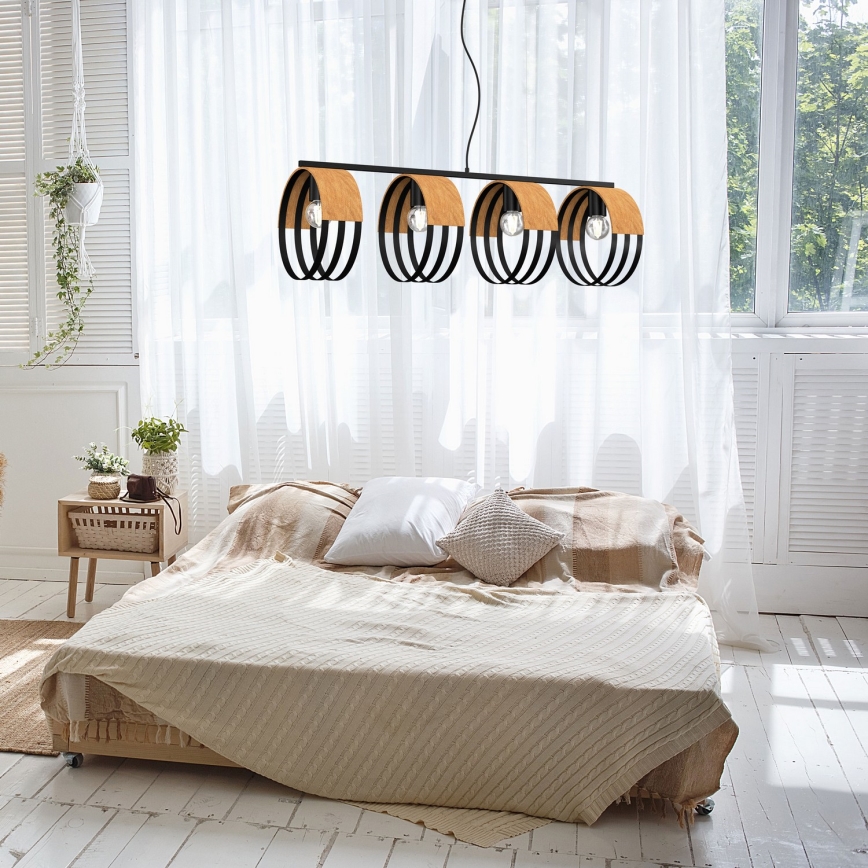 Ljuskrona med upphängningsrem MALM 4xE27/60W/230V
