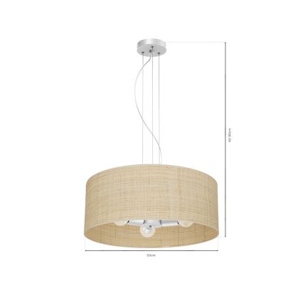 Ljusskrona med upphängningsrem  MARSHALL 3xE27/60W/230V