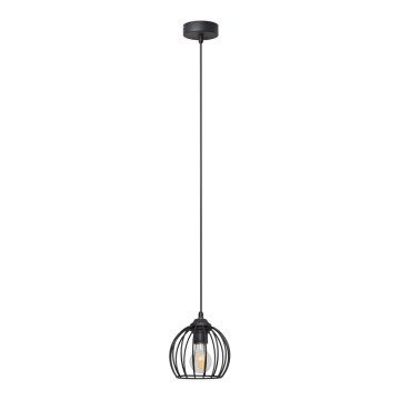 Ljuskrona med upphängningsrem MERCURE 1xE27/15W/230V diameter 16 cm svart