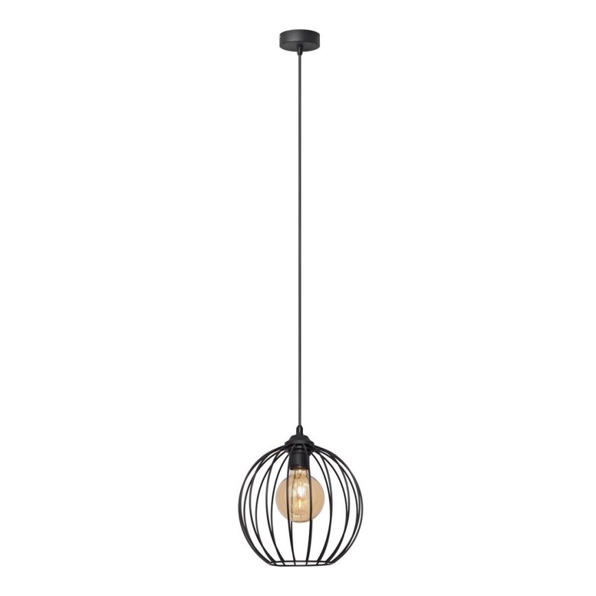 Ljuskrona med upphängningsrem MERCURE 1xE27/15W/230V diameter 24 cm svart