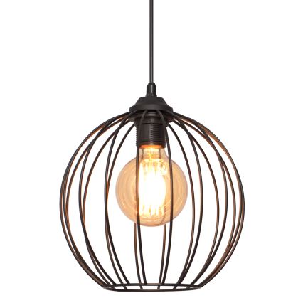 Ljuskrona med upphängningsrem MERCURE 1xE27/15W/230V diameter 24 cm svart