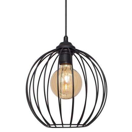 Ljuskrona med upphängningsrem MERCURE 1xE27/15W/230V diameter 24 cm svart