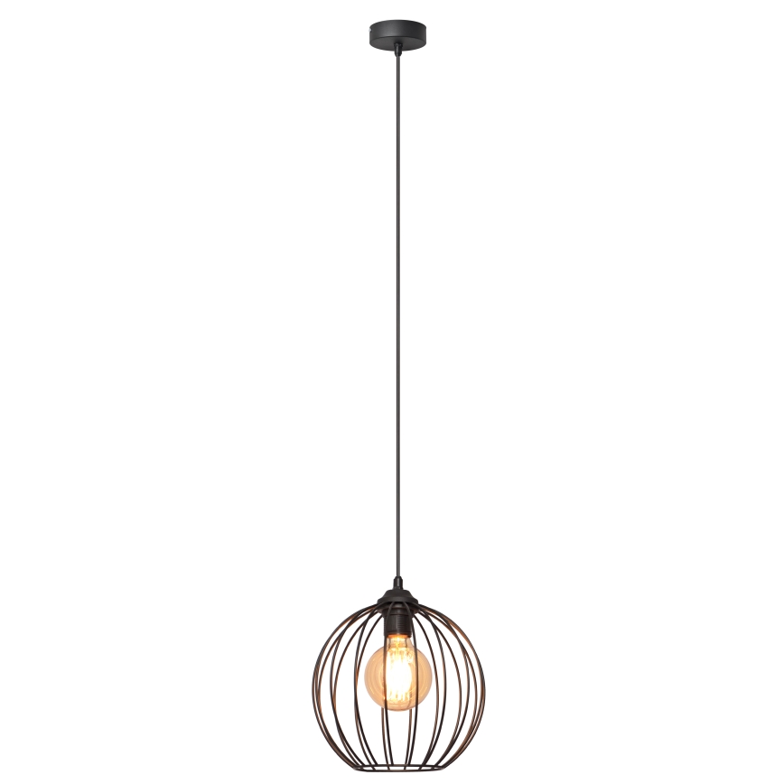 Ljuskrona med upphängningsrem MERCURE 1xE27/15W/230V diameter 24 cm svart