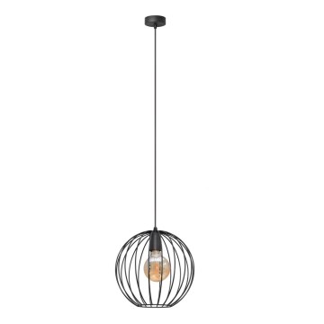 Ljuskrona med upphängningsrem MERCURE 1xE27/15W/230V diameter 30 cm svart