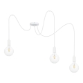 Ljuskrona med upphängningsrem MIROS 3xE27/60W/230V vit