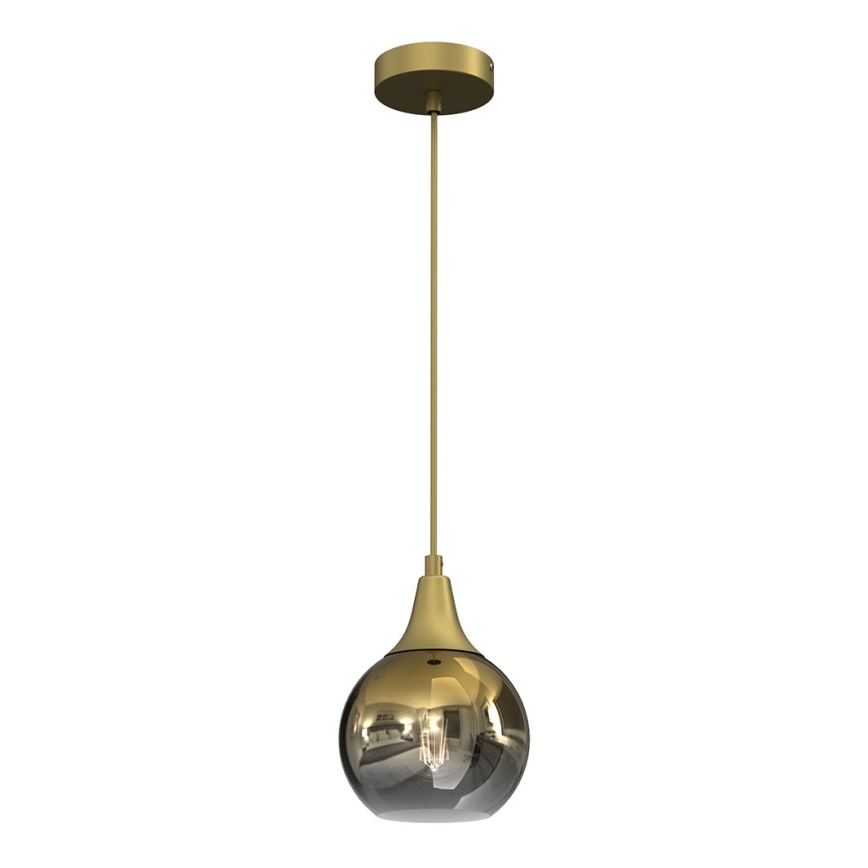 Ljuskrona med upphängningsrem MONTE 1xE27/60W/230V d. 15 cm guld
