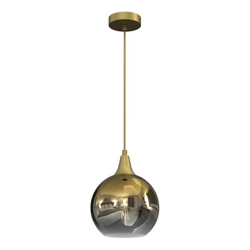 Ljuskrona med upphängningsrem MONTE 1xE27/60W/230V diameter 20 cm gyllene