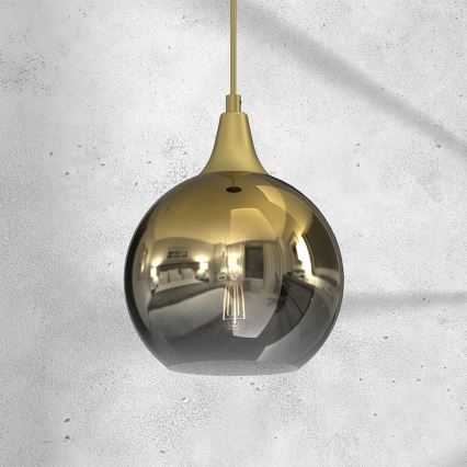 Ljuskrona med upphängningsrem MONTE 1xE27/60W/230V diameter 20 cm gyllene