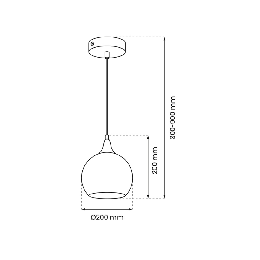 Ljuskrona med upphängningsrem MONTE 1xE27/60W/230V diameter 20 cm gyllene