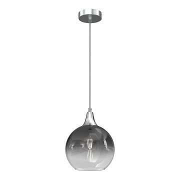 Ljuskrona med upphängningsrem MONTE 1xE27/60W/230V diameter 20 cm matt krom