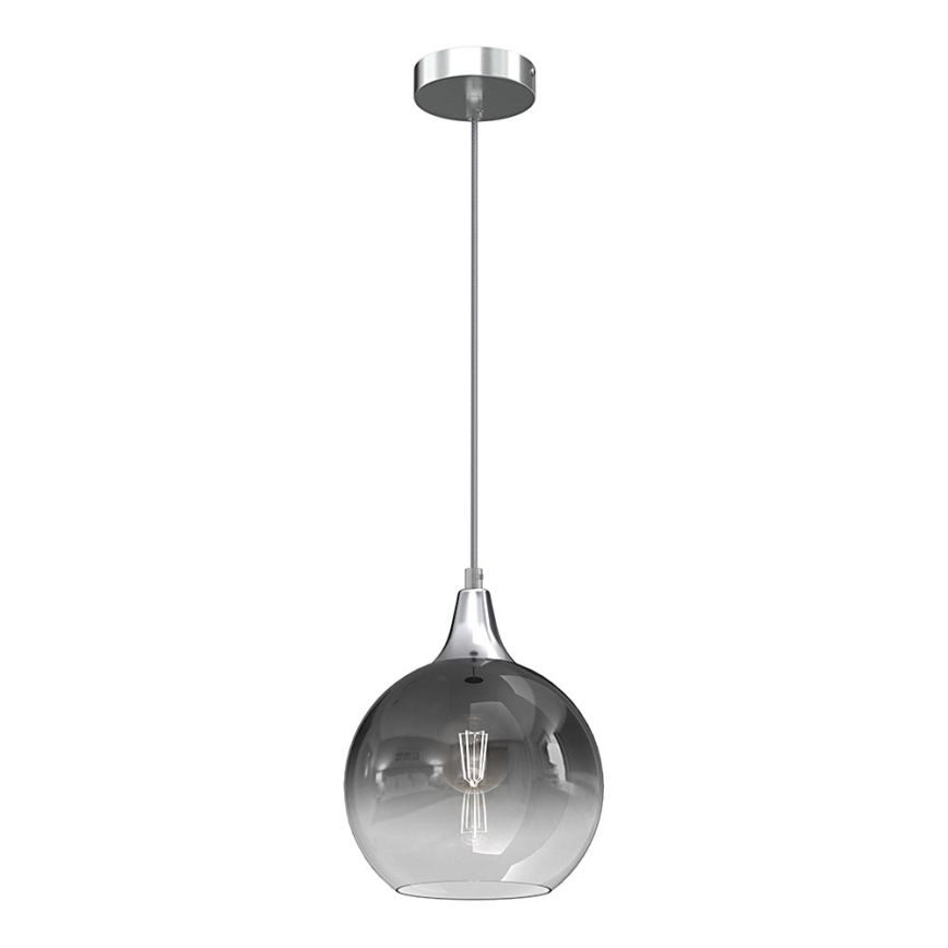 Ljuskrona med upphängningsrem MONTE 1xE27/60W/230V diameter 20 cm matt krom