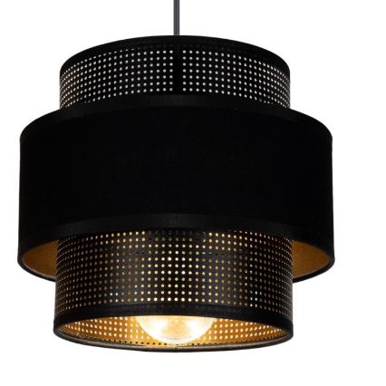 Ljuskrona med upphängningsrem NESS 1xE27/60W/230V svart