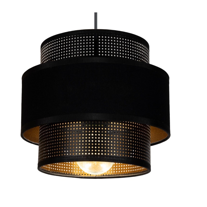 Ljuskrona med upphängningsrem NESS 1xE27/60W/230V svart