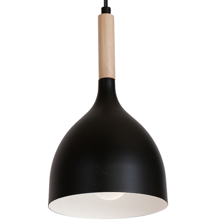 Ljuskrona med upphängningsrem NOAK WOOD 4xE27/60W/230V