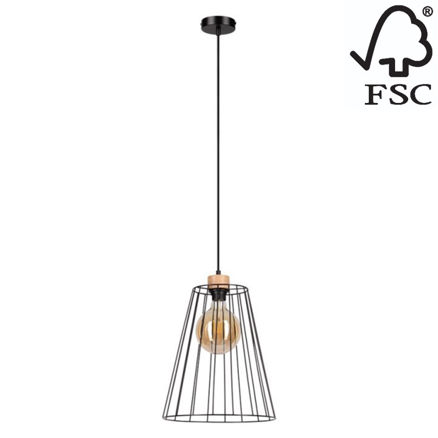 Ljuskrona med upphängningsrem ORAZIO 1xE27/60W/230V ek - FSC-certifierad