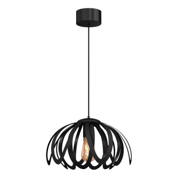 Ljuskrona med upphängningsrem ORCHID 1xE27/60W/230V svart