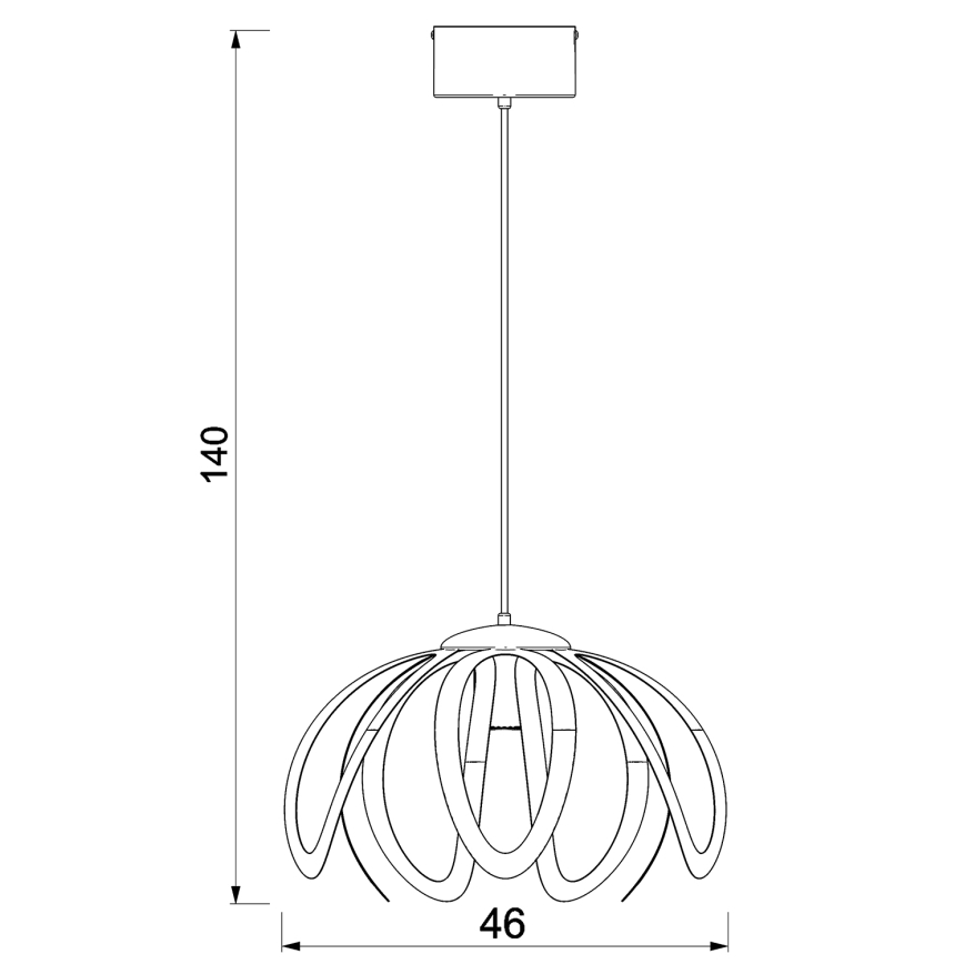 Ljuskrona med upphängningsrem ORCHID 1xE27/60W/230V svart