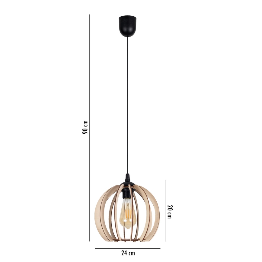 Ljuskrona med upphängningsrem  påRO 1xE27/60W/230V