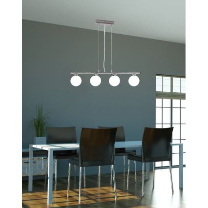 Ljuskrona med upphängningsrem RAISA 4xG9/40W/230V skinande krom