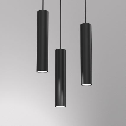 Ljuskrona med upphängningsrem RAITO 3xGU10/8W/230V svart