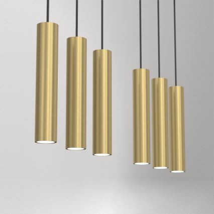Ljuskrona med upphängningsrem RAITO 6xGU10/8W/230V mässing