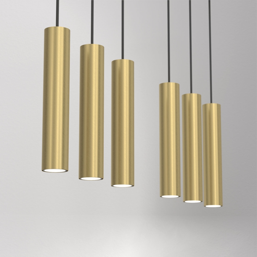 Ljuskrona med upphängningsrem RAITO 6xGU10/8W/230V mässing
