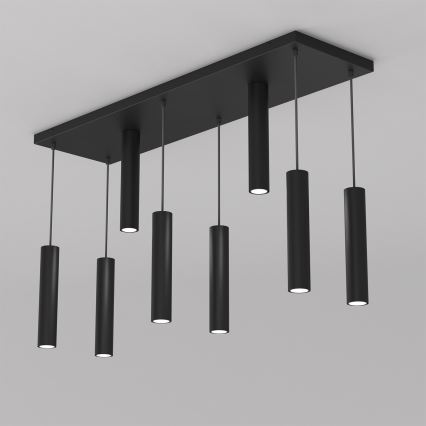 Ljuskrona med upphängningsrem RAITO 8xGU10/8W/230V svart