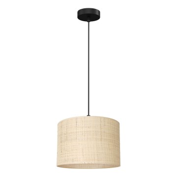 Ljuskrona med upphängningsrem RATTAN 1xE27/60W/230V diameter 25 cm rotting