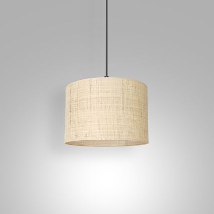 Ljuskrona med upphängningsrem RATTAN 1xE27/60W/230V diameter 25 cm rotting