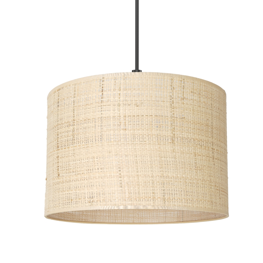 Ljuskrona med upphängningsrem RATTAN 1xE27/60W/230V diameter 25 cm rotting