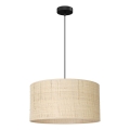 Ljuskrona med upphängningsrem RATTAN 1xE27/60W/230V diameter 40 cm rotting