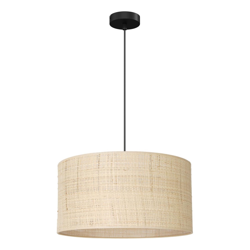 Ljuskrona med upphängningsrem RATTAN 1xE27/60W/230V diameter 40 cm rotting