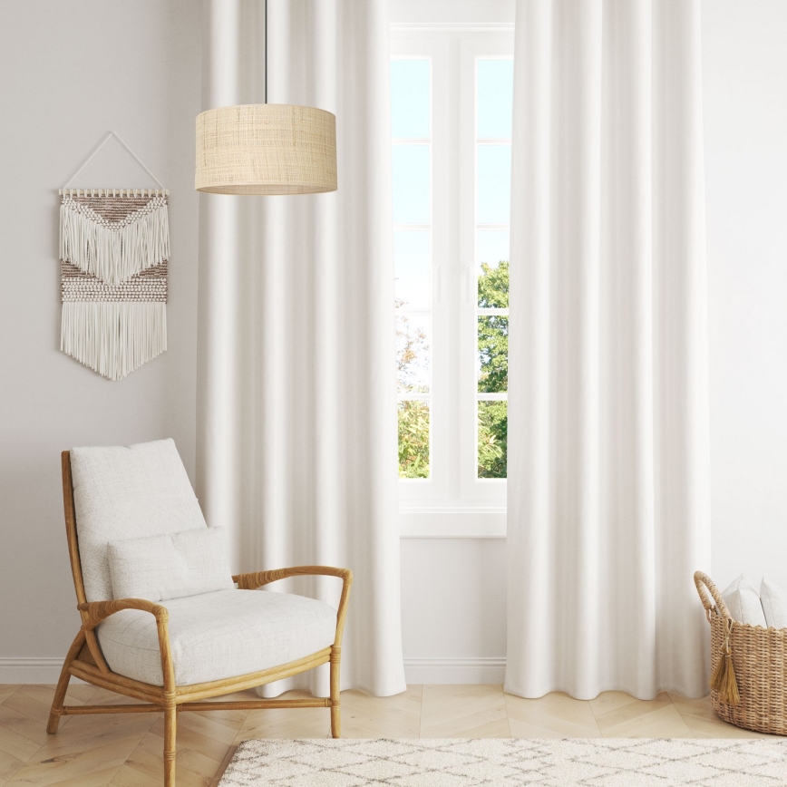 Ljuskrona med upphängningsrem RATTAN 1xE27/60W/230V diameter 40 cm rotting