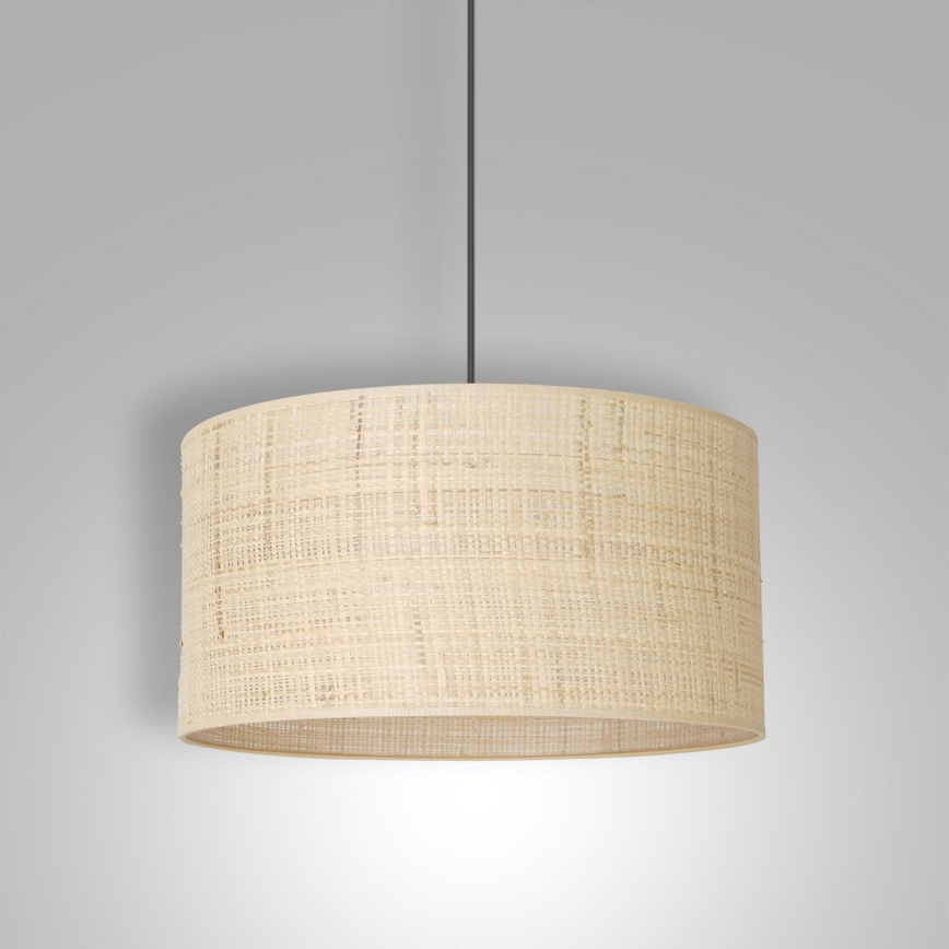 Ljuskrona med upphängningsrem RATTAN 1xE27/60W/230V diameter 40 cm rotting