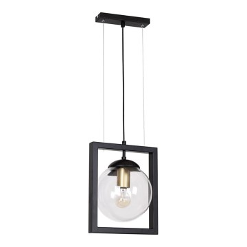 Ljuskrona med upphängningsrem REY 1xE27/7W/230V svart