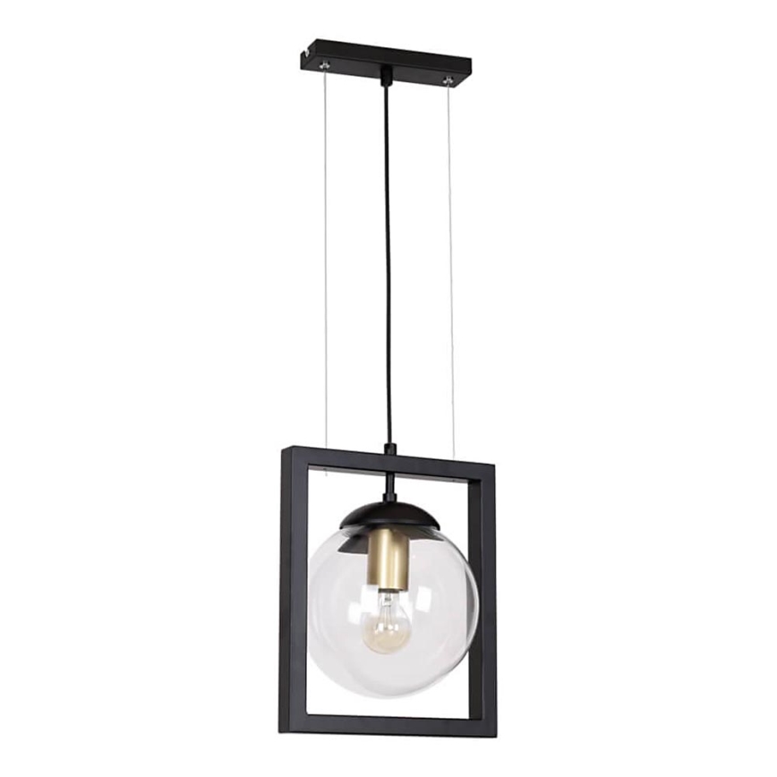 Ljuskrona med upphängningsrem REY 1xE27/7W/230V svart