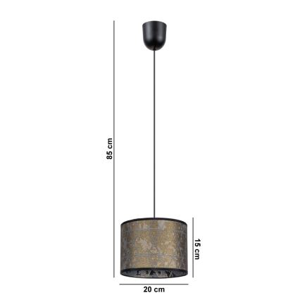 Ljuskrona med upphängningsrem  REZO 1xE27/60W/230V gyllene 