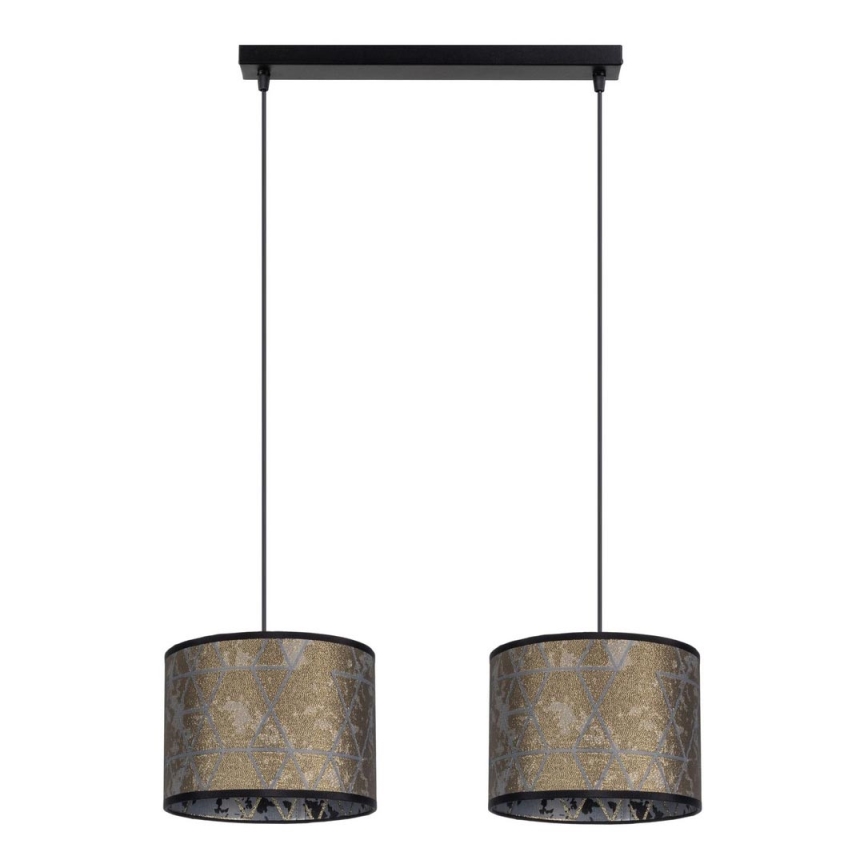 Ljuskrona med upphängningsrem  REZO 2xE27/60W/230V gyllene 