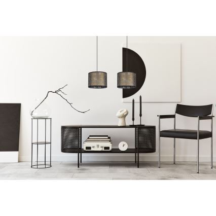 Ljuskrona med upphängningsrem  REZO 2xE27/60W/230V gyllene 