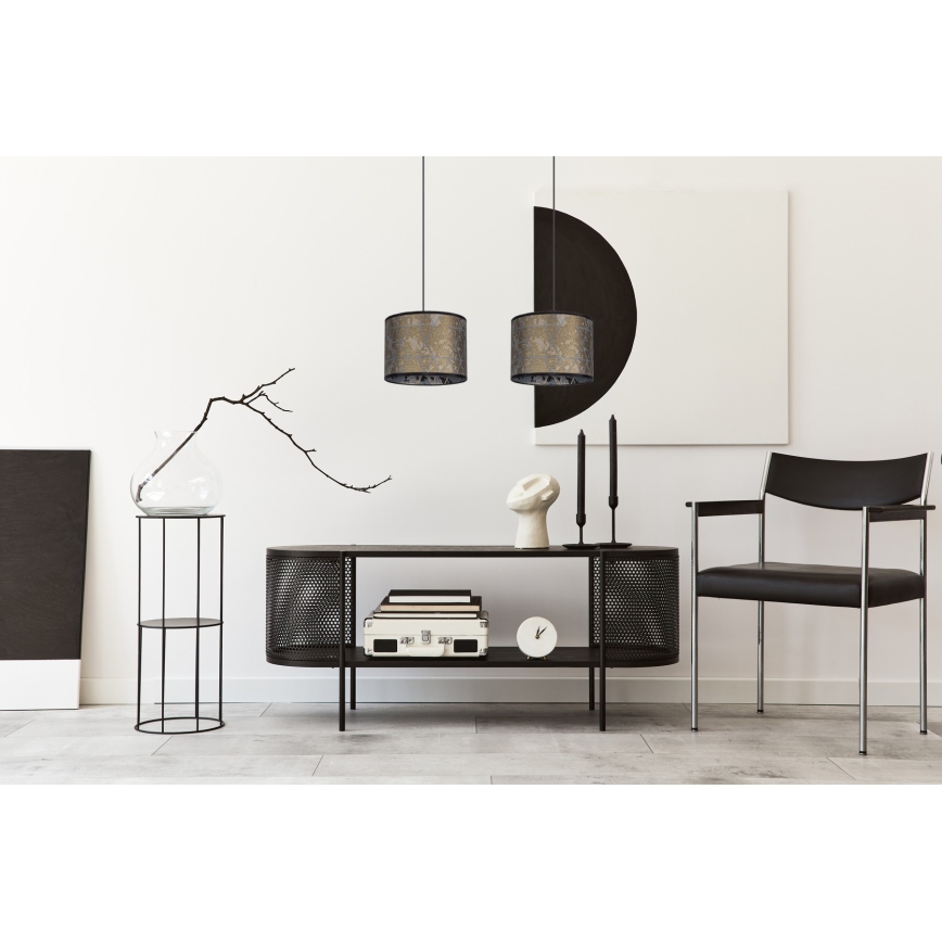 Ljuskrona med upphängningsrem  REZO 2xE27/60W/230V gyllene 